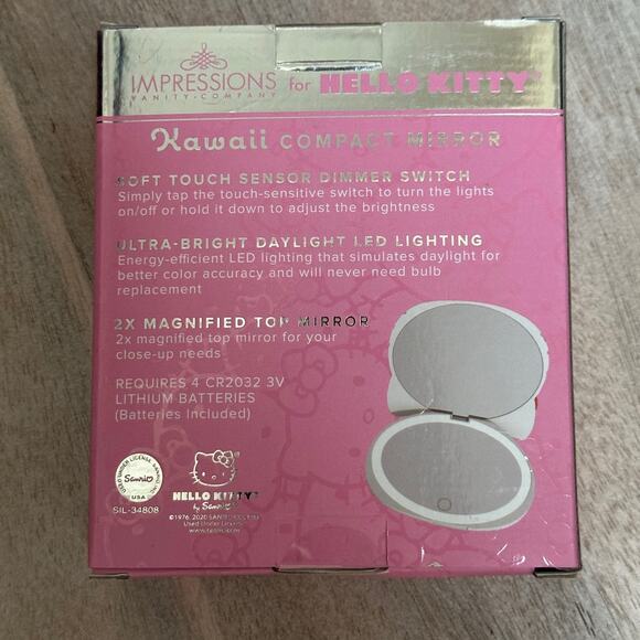 New Hello Kitty Kawaii Compact Mirror with Touch Sensor Impressions Vanity Gift - Picture 2 of 9